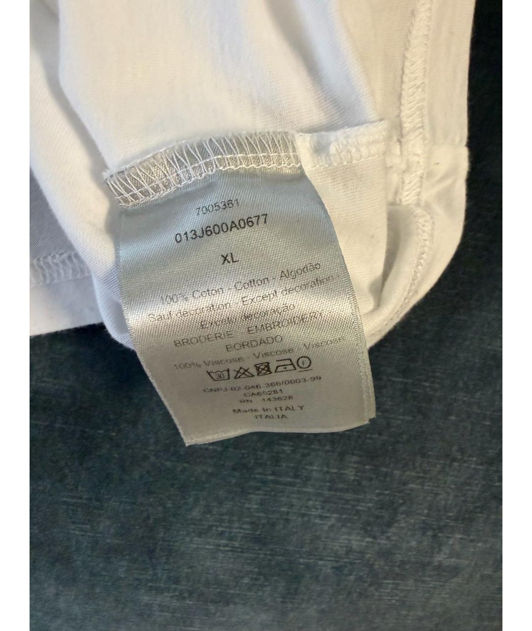 CHRISTIAN DIOR Белая хлопковая футболка, фото 3