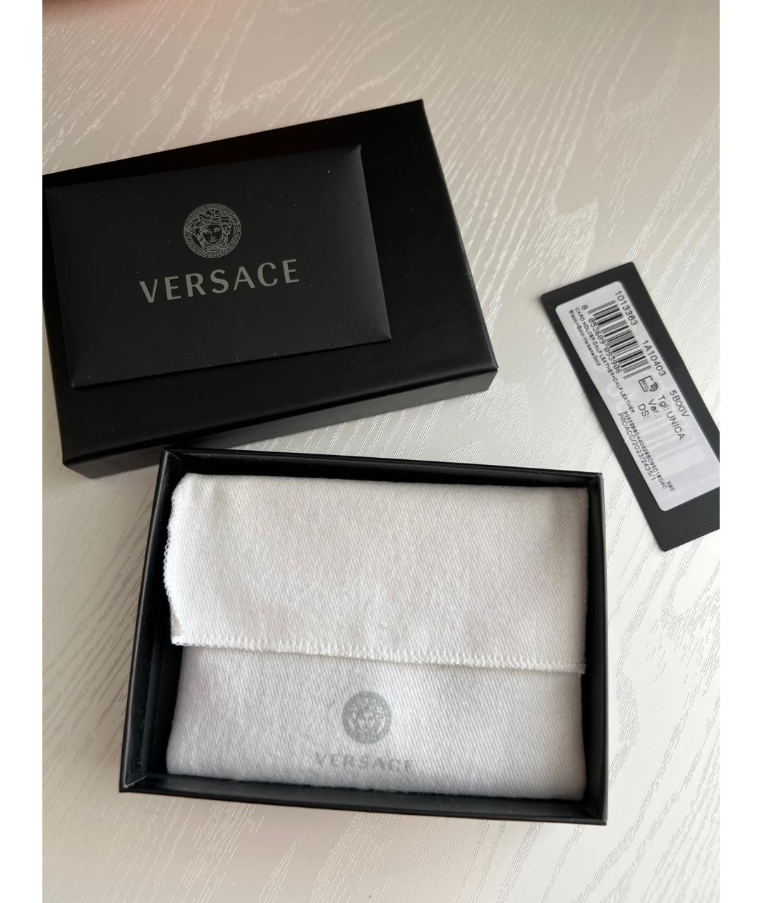 VERSACE Черный кожаный кардхолдер, фото 3