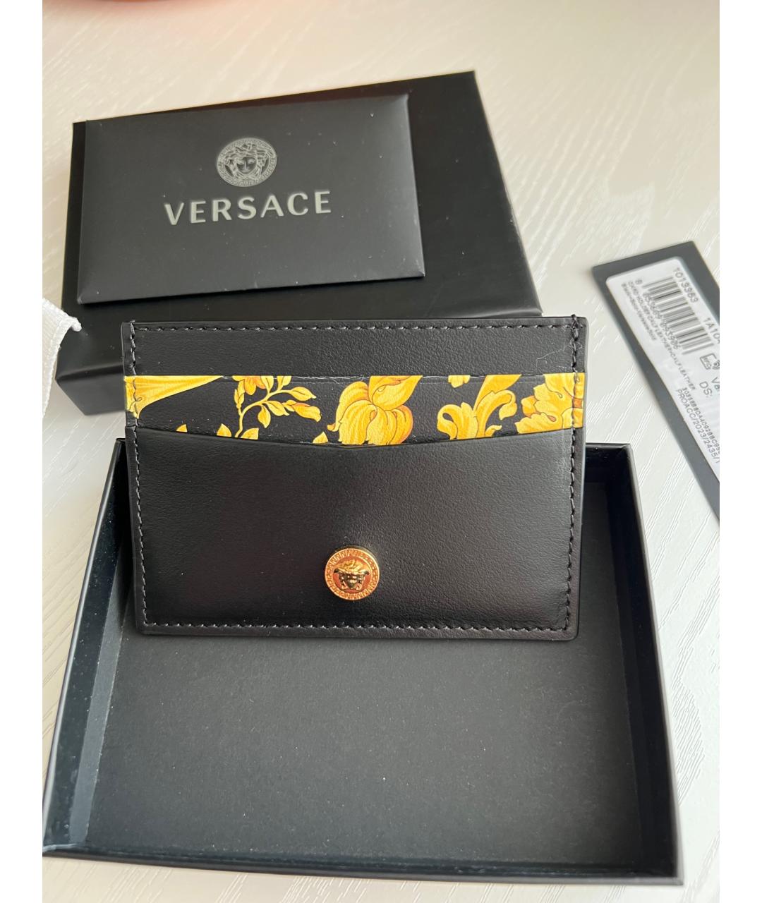 VERSACE Черный кожаный кардхолдер, фото 2