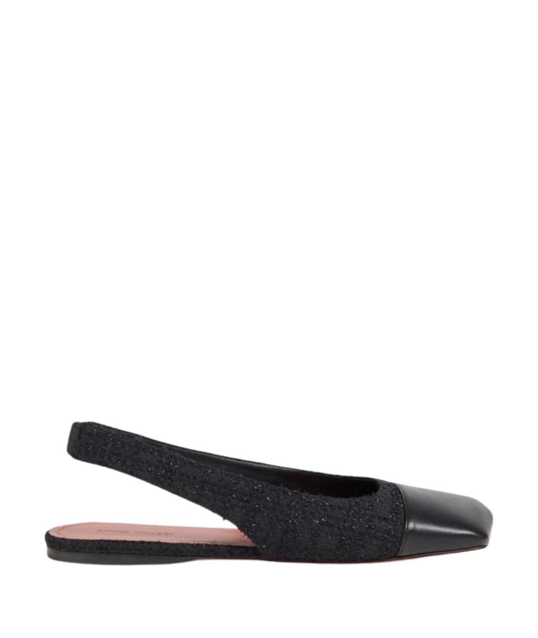 Amina Muaddi Черные кожаные балетки, фото 1