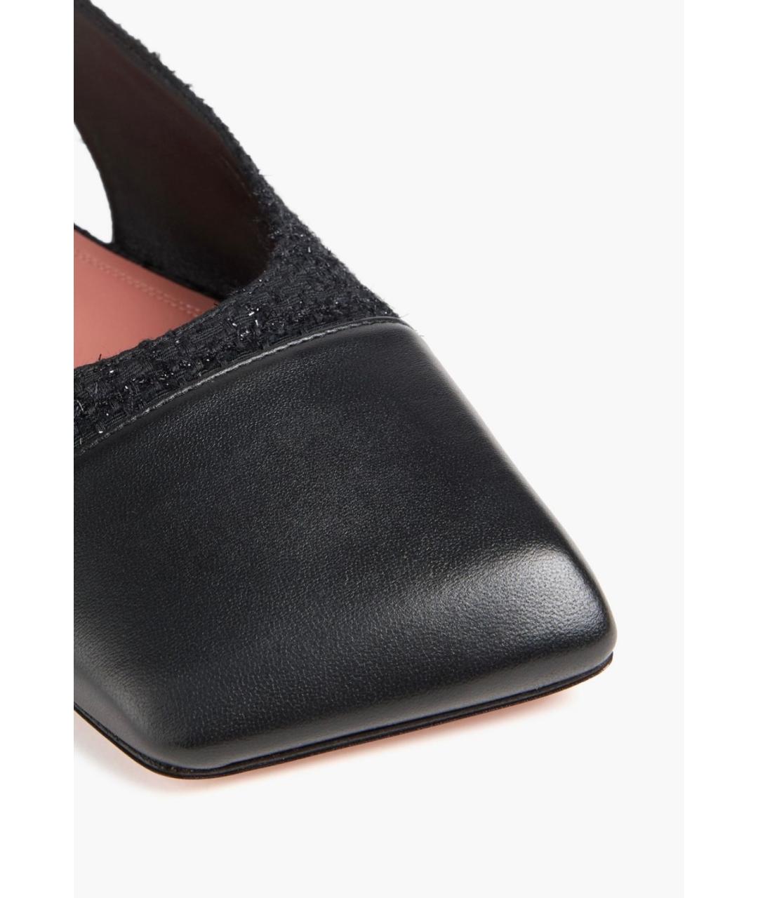 Amina Muaddi Черные кожаные балетки, фото 3