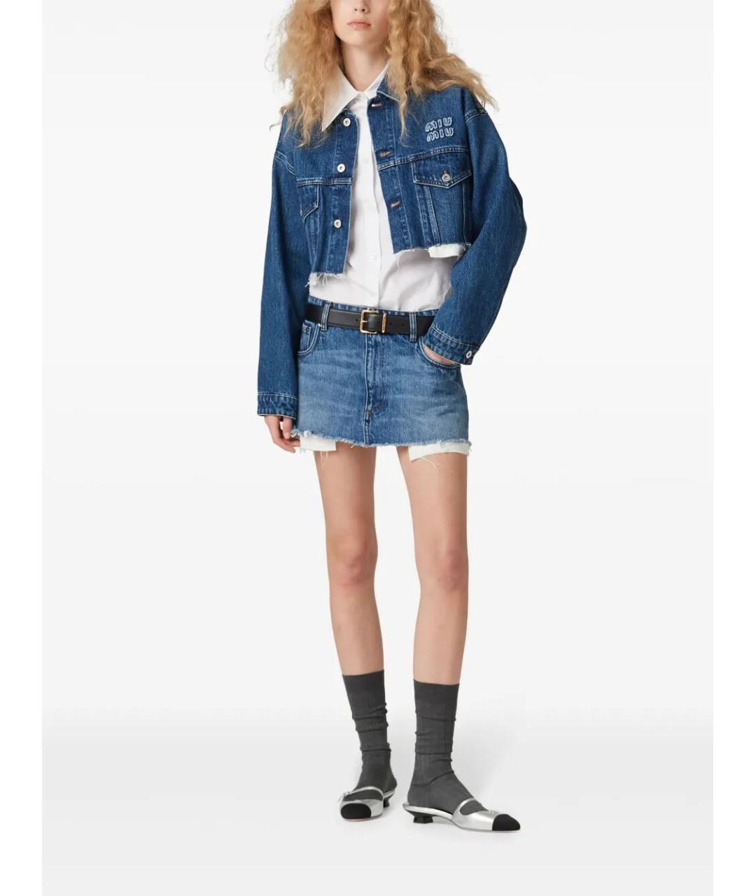 MIU MIU Синяя хлопковая куртка, фото 5