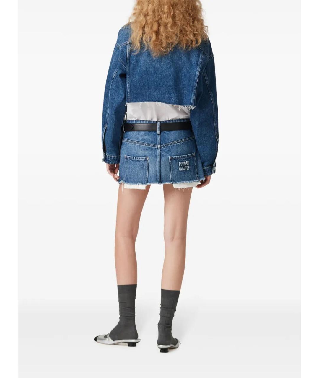 MIU MIU Синяя хлопковая куртка, фото 4