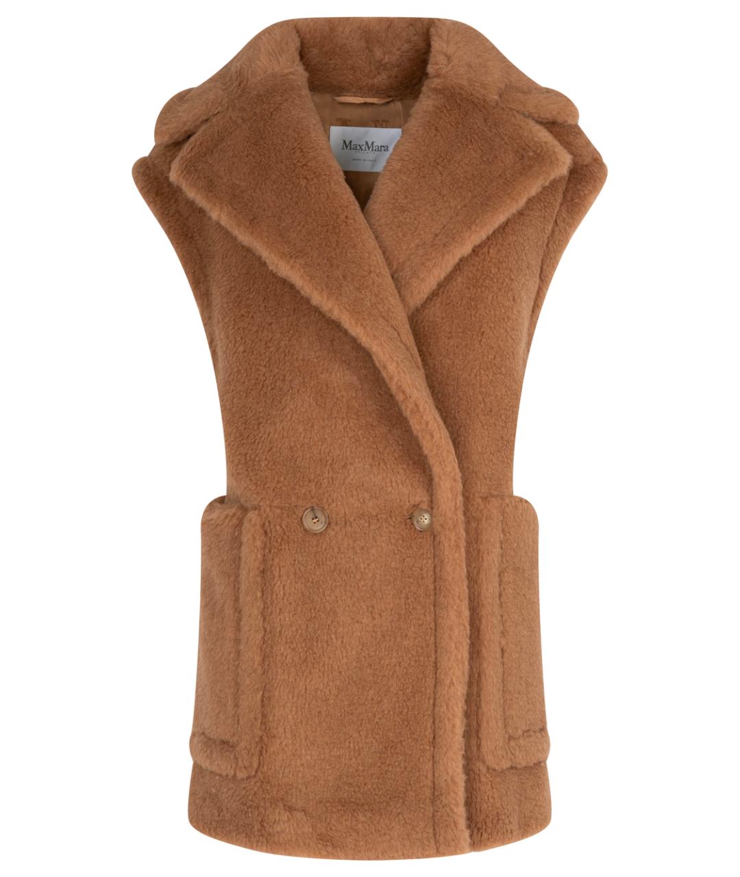 MAX MARA Коричневый шерстяной жилет, фото 1