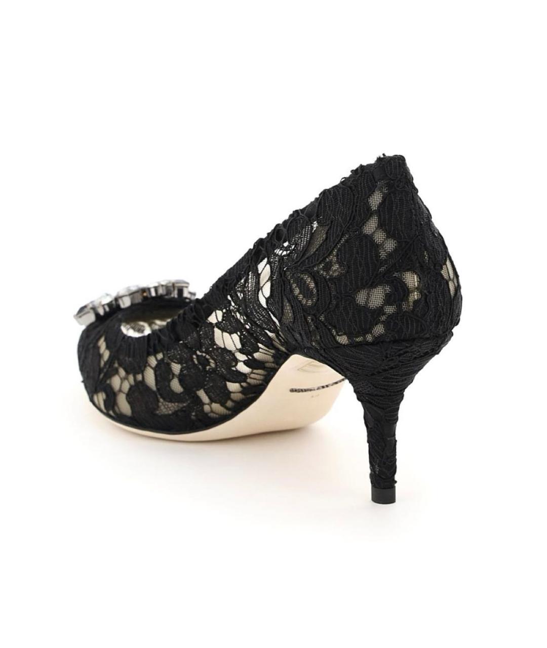 DOLCE&GABBANA Черные текстильные туфли, фото 4