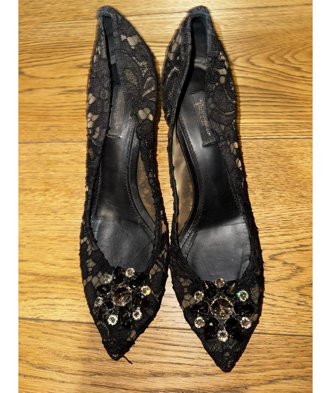 DOLCE&GABBANA Черные текстильные туфли, фото 2