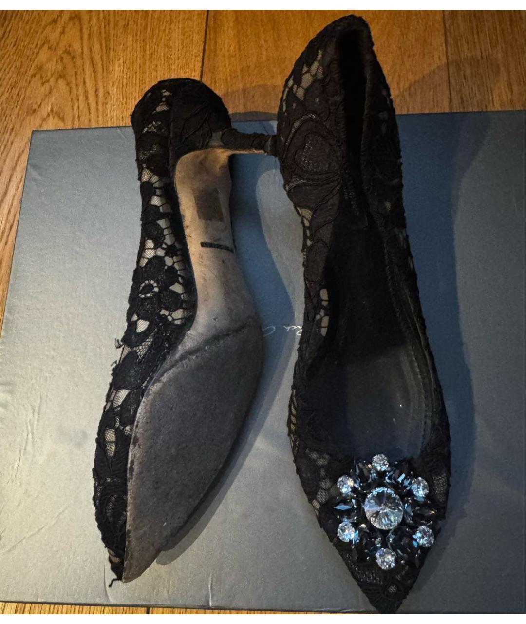 DOLCE&GABBANA Черные текстильные туфли, фото 5