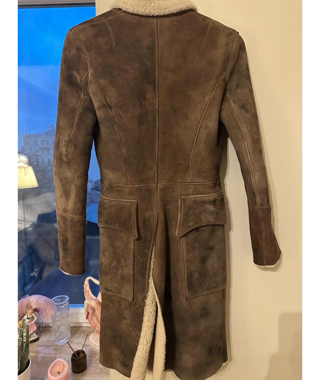 BALMAIN Коричневая замшевая дубленка, фото 2