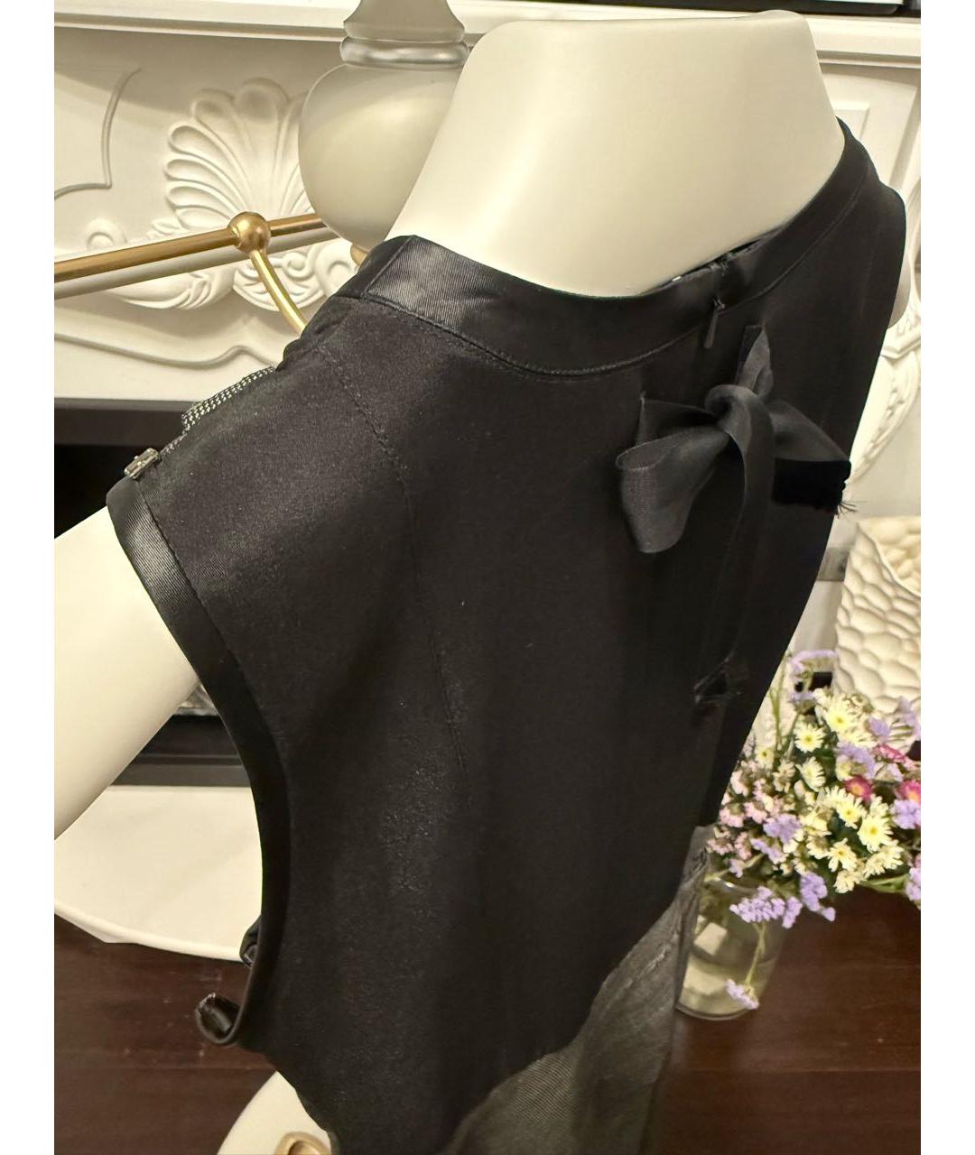 SPORTMAX Серое шелковое повседневное платье, фото 2