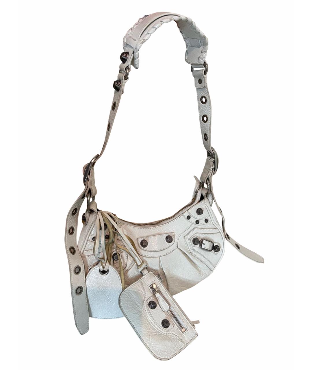 BALENCIAGA Белая кожаная сумка через плечо, фото 1
