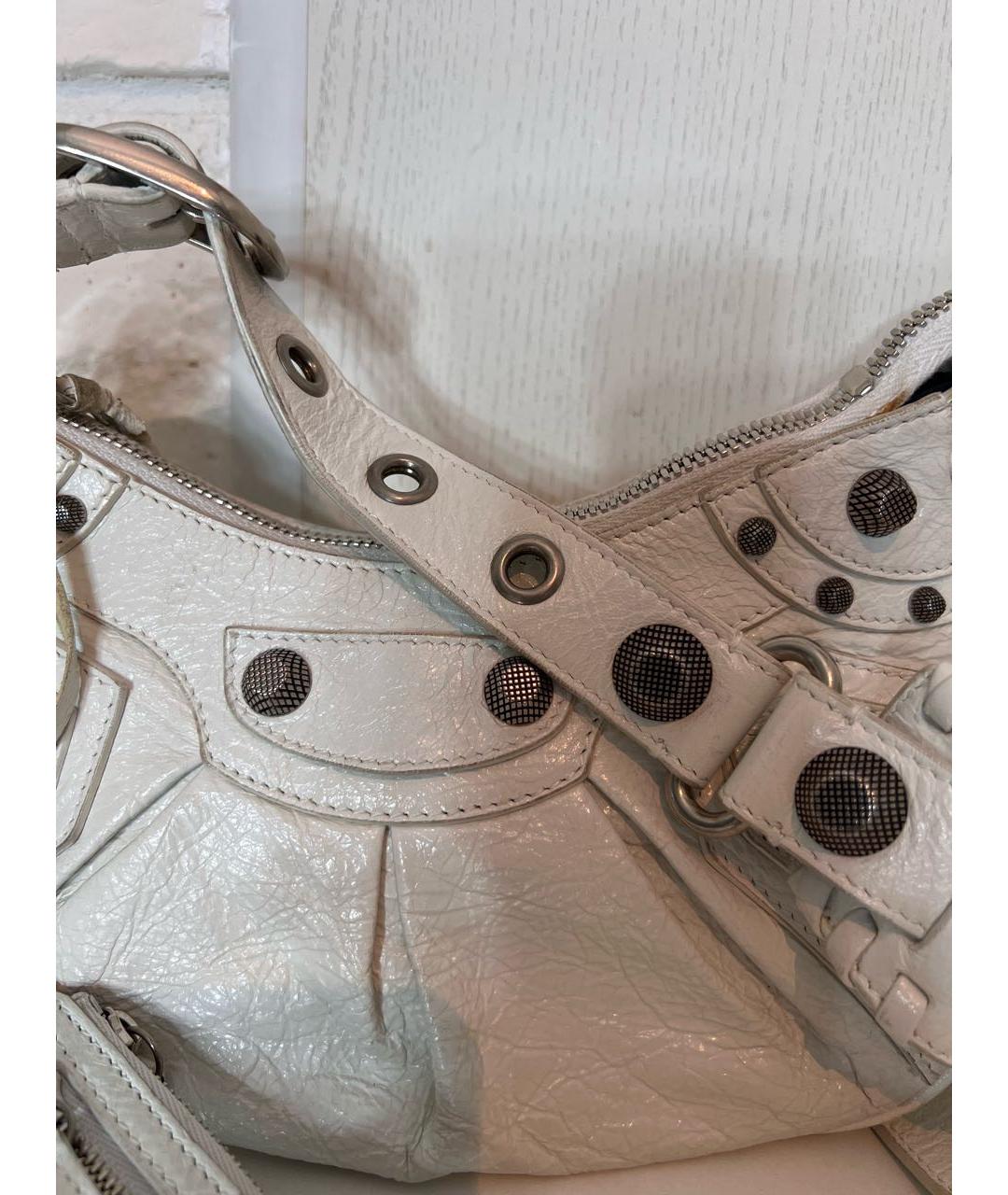 BALENCIAGA Белая кожаная сумка через плечо, фото 5