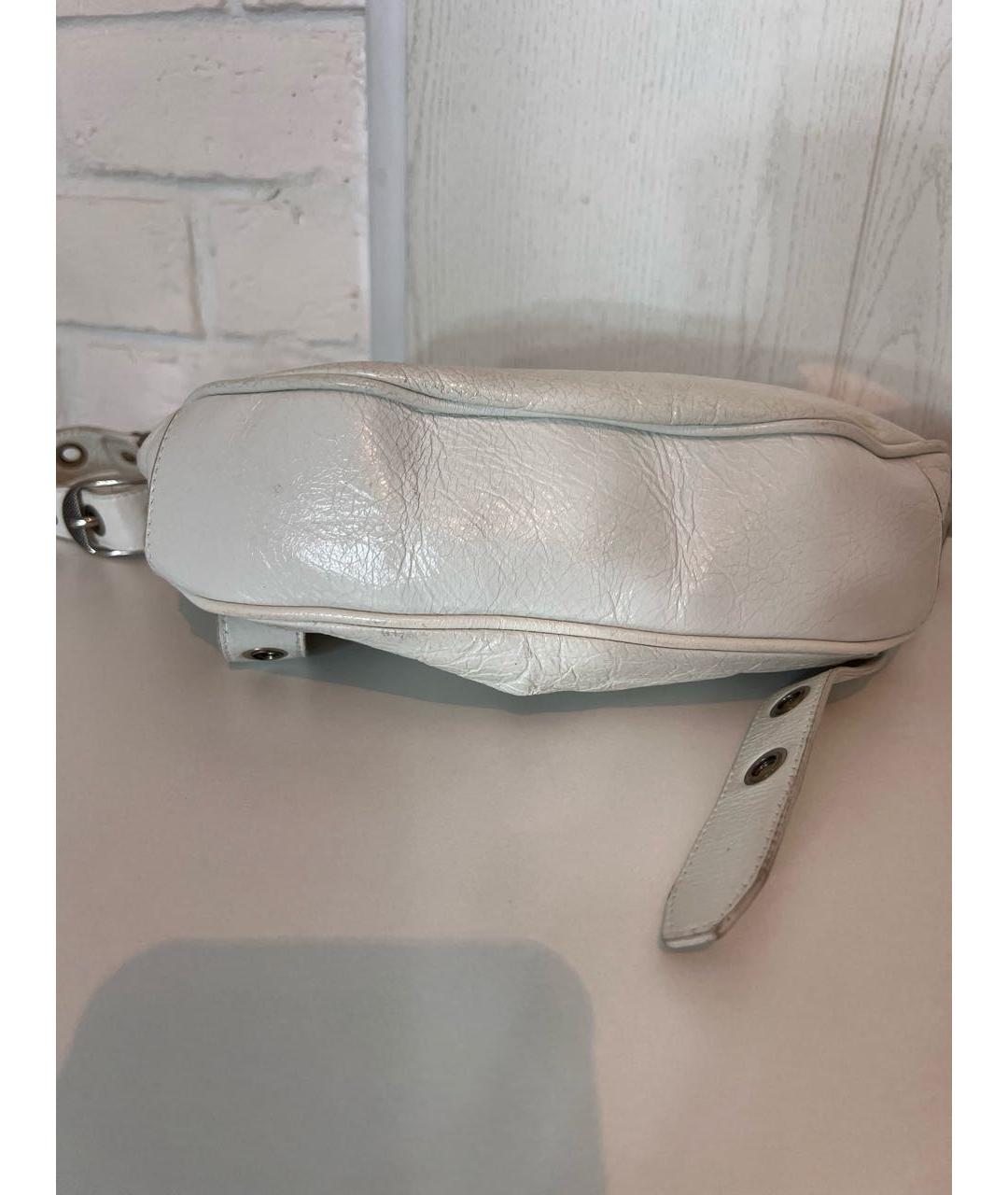 BALENCIAGA Белая кожаная сумка через плечо, фото 7