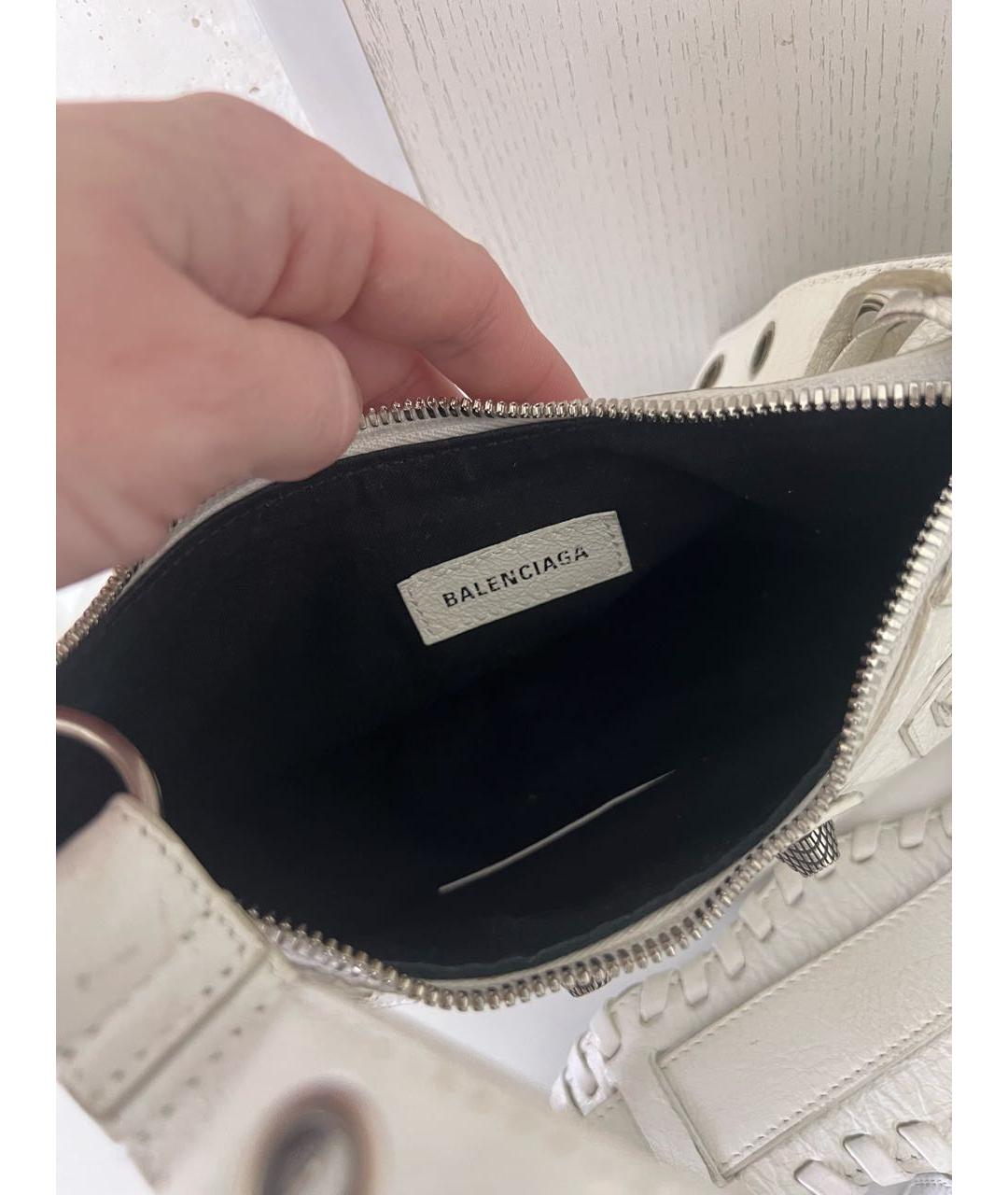 BALENCIAGA Белая кожаная сумка через плечо, фото 4
