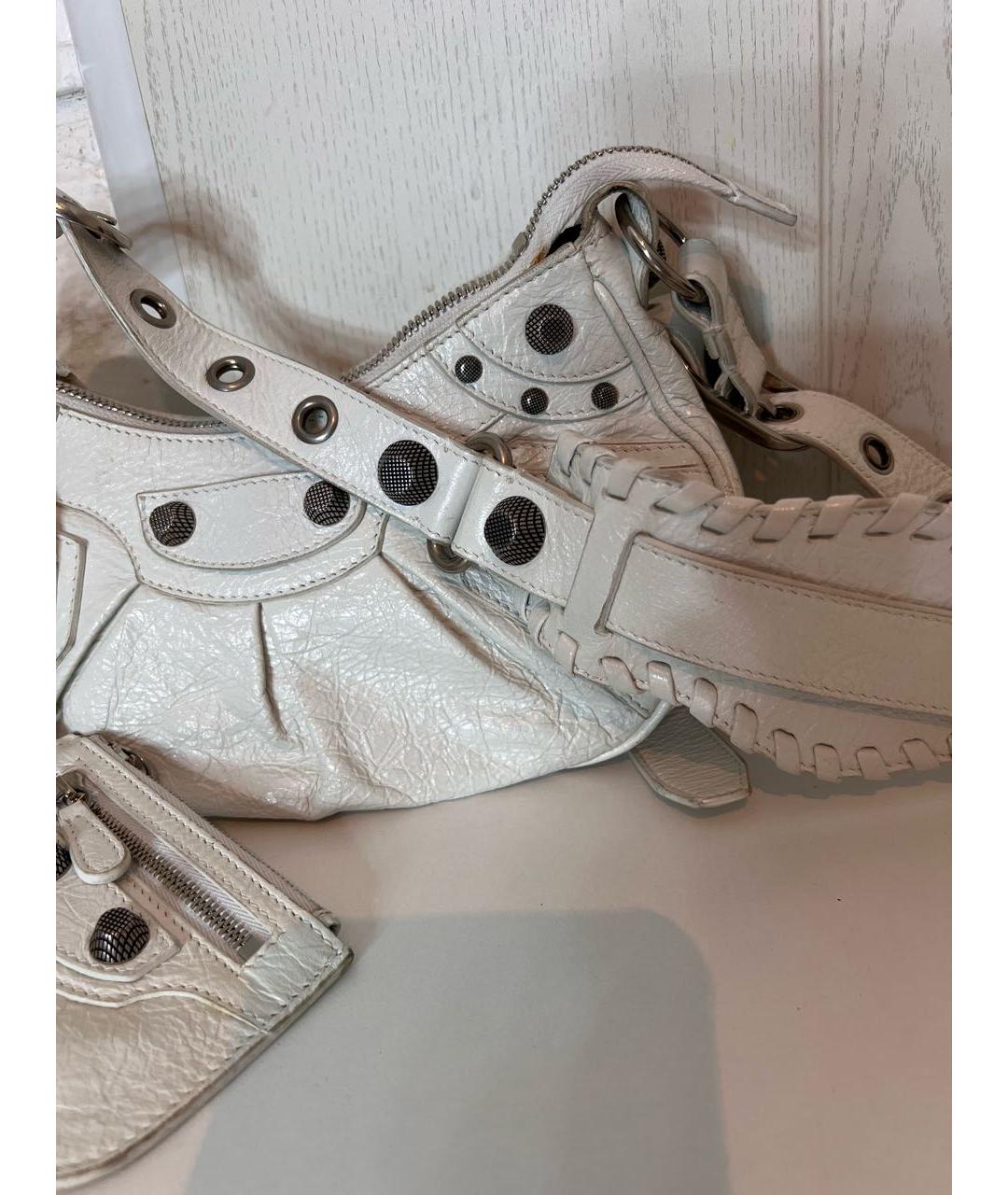 BALENCIAGA Белая кожаная сумка через плечо, фото 8