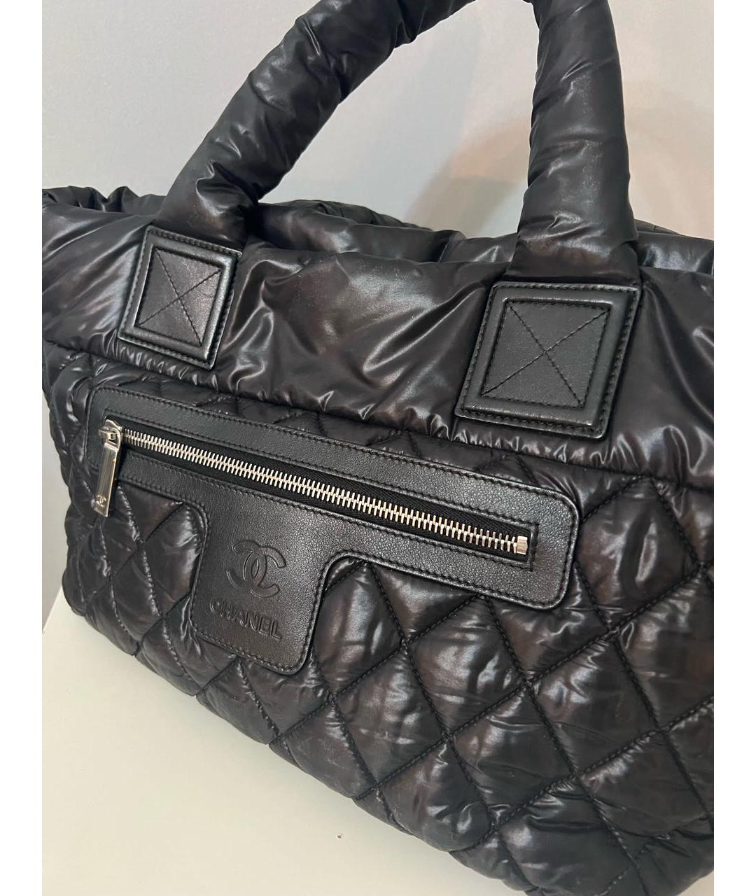 CHANEL Черная тканевая сумка с короткими ручками, фото 2