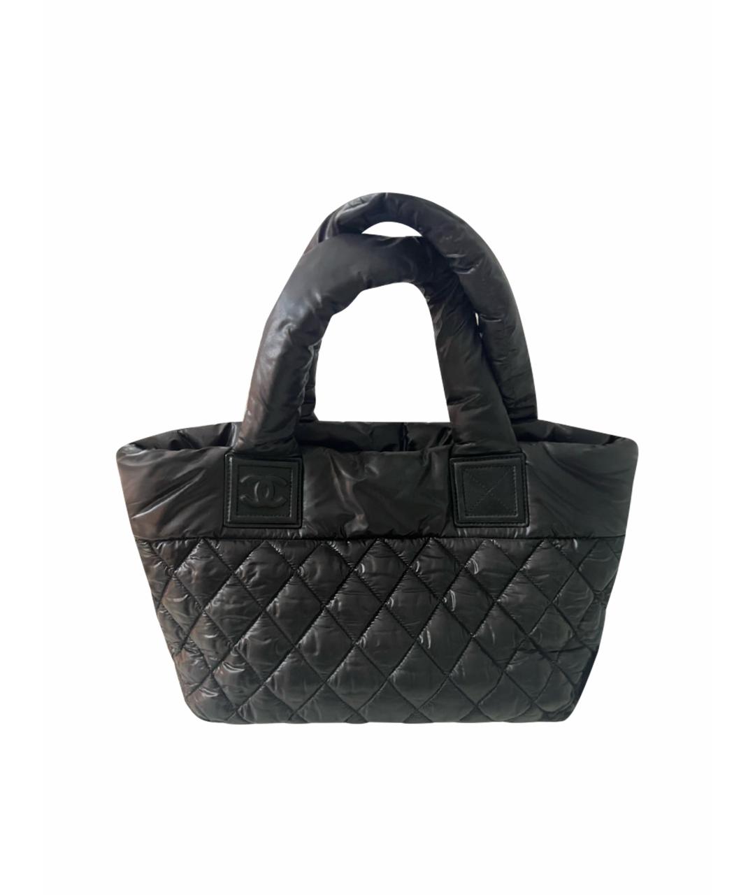 CHANEL Черная тканевая сумка с короткими ручками, фото 1