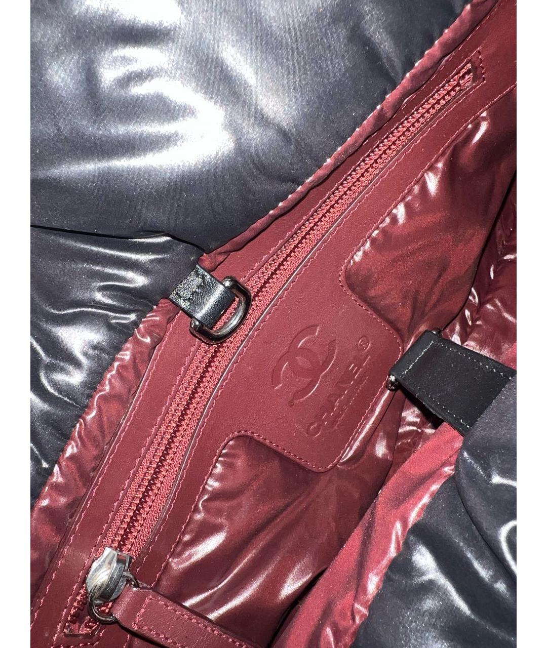 CHANEL Черная тканевая сумка с короткими ручками, фото 4