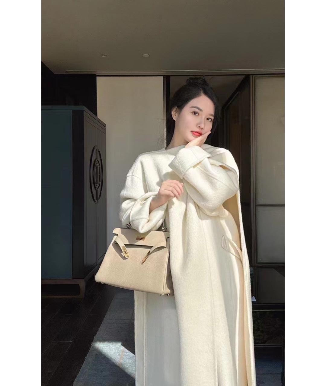 HERMES Бежевая кожаная сумка с короткими ручками, фото 8