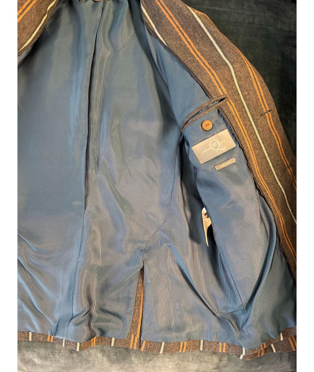 ALEXANDER MCQUEEN Серый шерстяной пиджак, фото 3