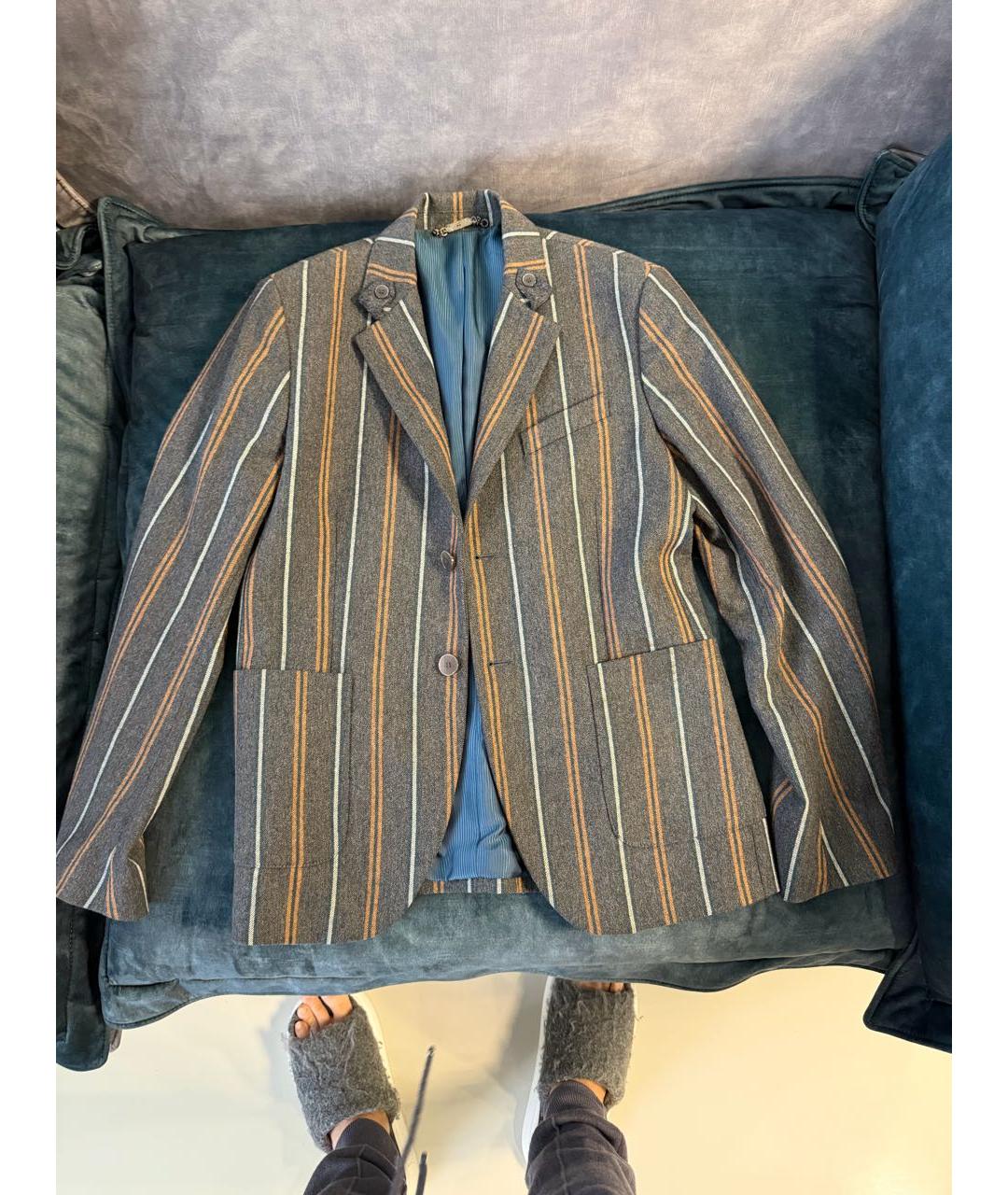 ALEXANDER MCQUEEN Серый шерстяной пиджак, фото 5