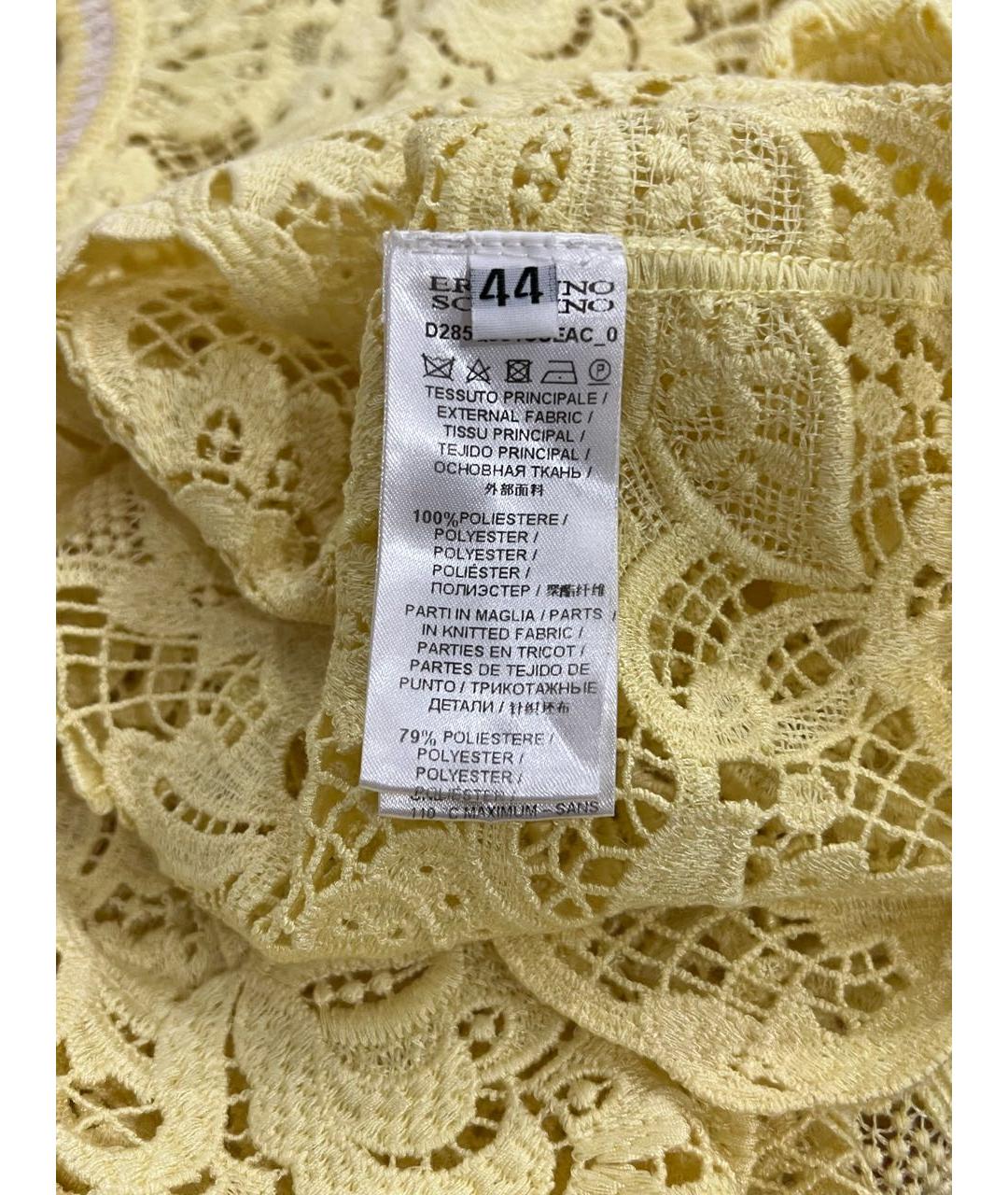 ERMANNO SCERVINO Желтое полиэстеровое повседневное платье, фото 4