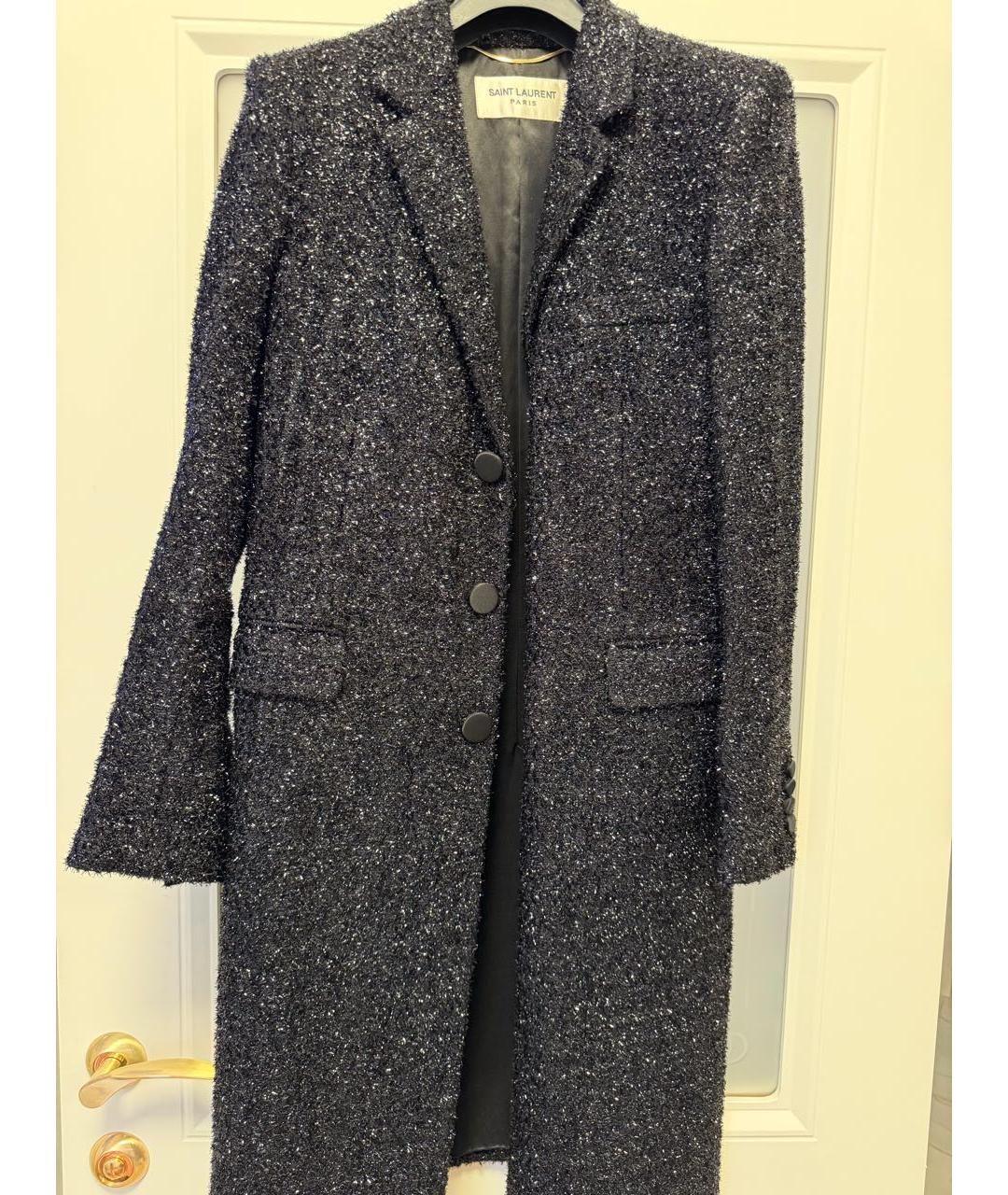SAINT LAURENT Черное пальто, фото 5