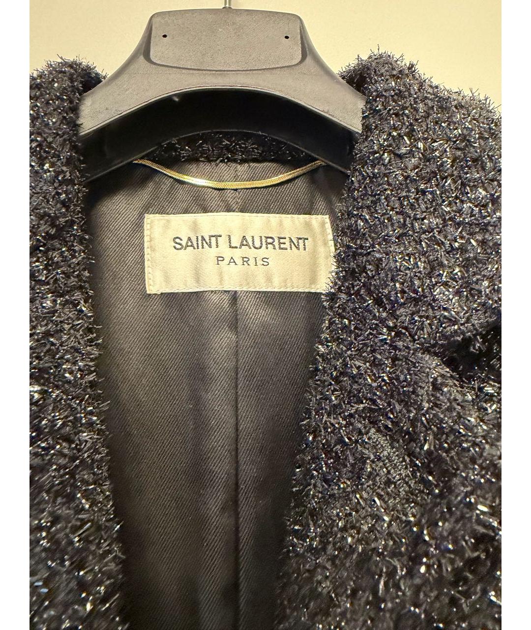 SAINT LAURENT Черное пальто, фото 3