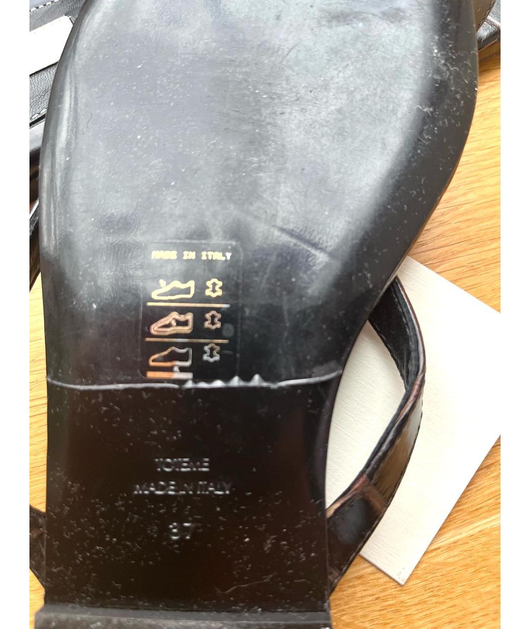 TOTEME Коричневые кожаные шлепанцы, фото 4