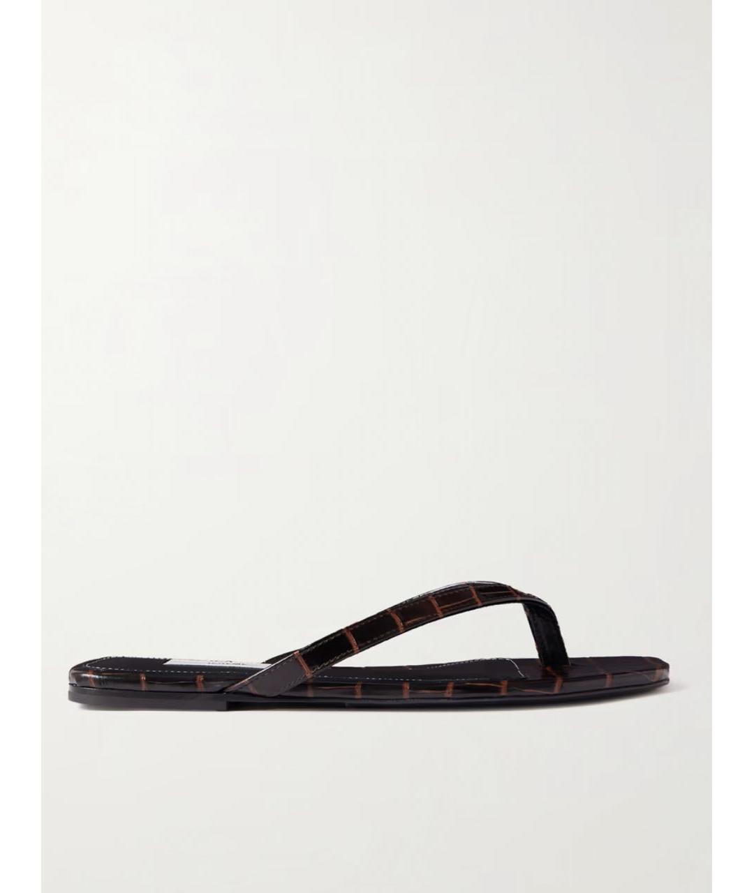 TOTEME Коричневые кожаные шлепанцы, фото 6