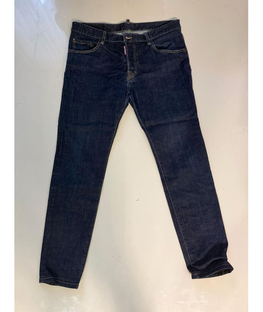 DSQUARED2 Темно-синие хлопко-эластановые джинсы скинни, фото 3