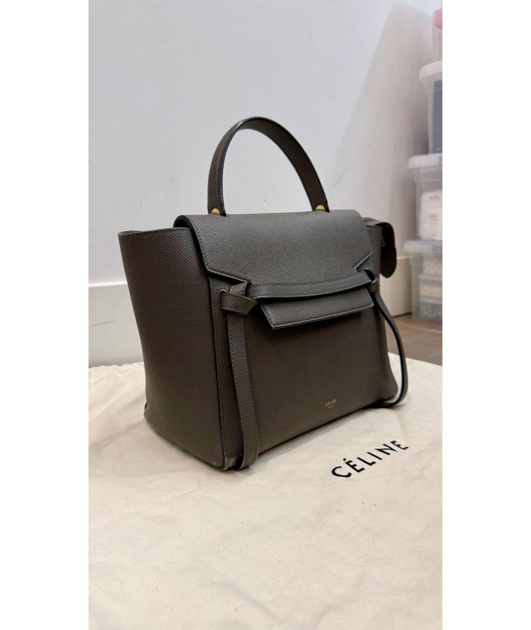 CELINE Серая кожаная сумка через плечо, фото 2