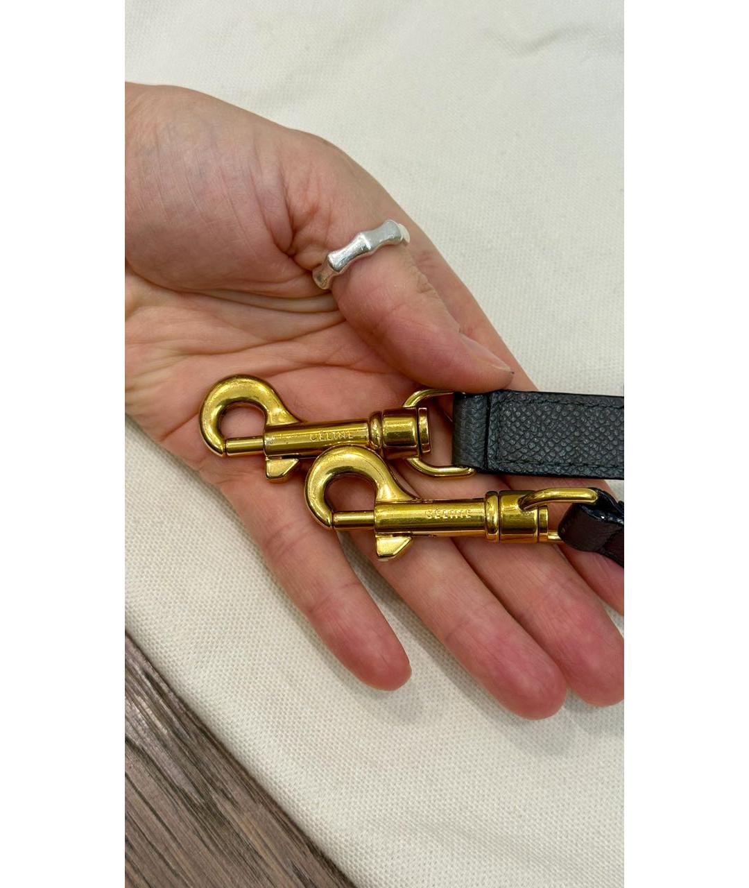 CELINE Серая кожаная сумка через плечо, фото 7