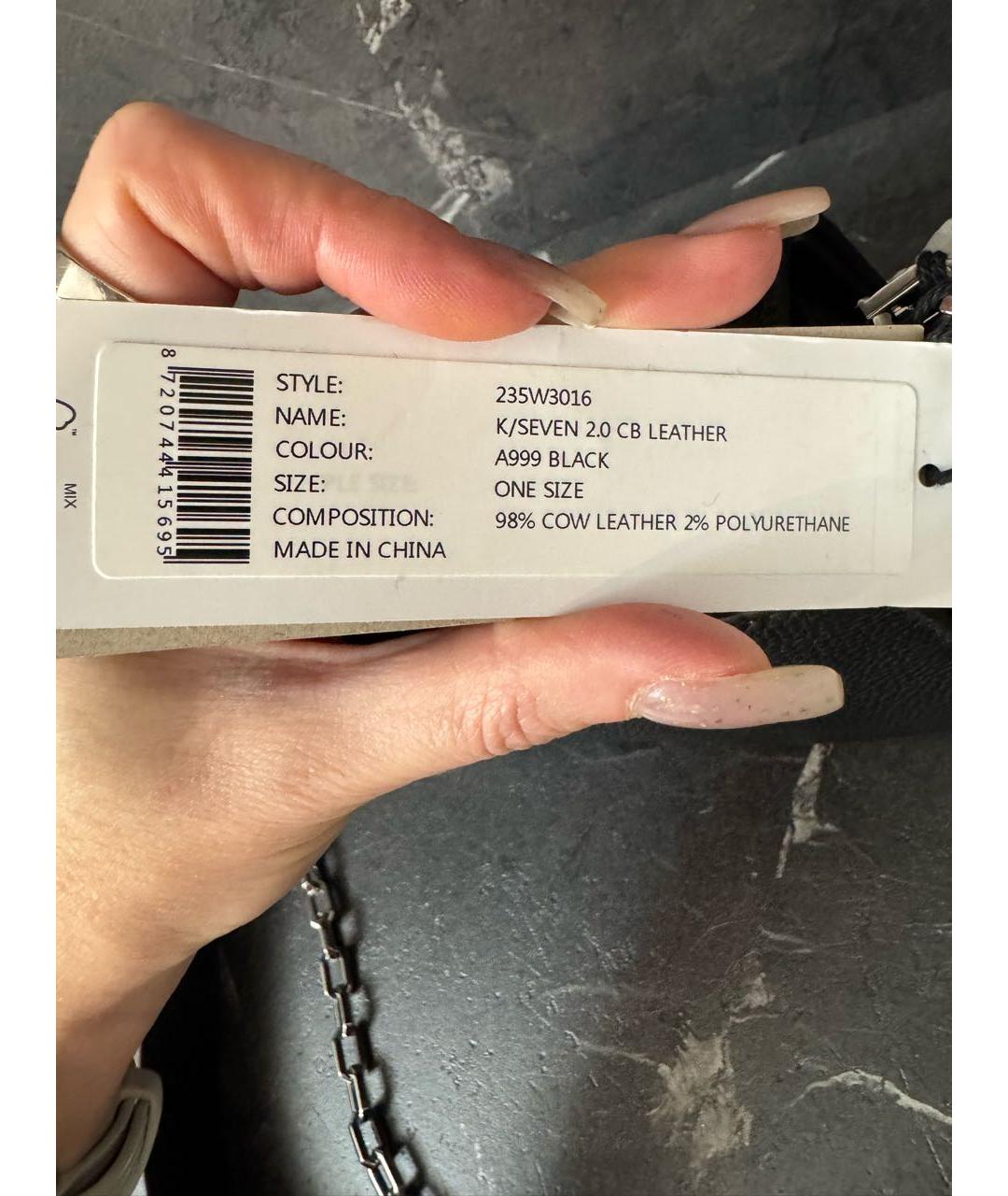 KARL LAGERFELD Черная кожаная сумка через плечо, фото 7