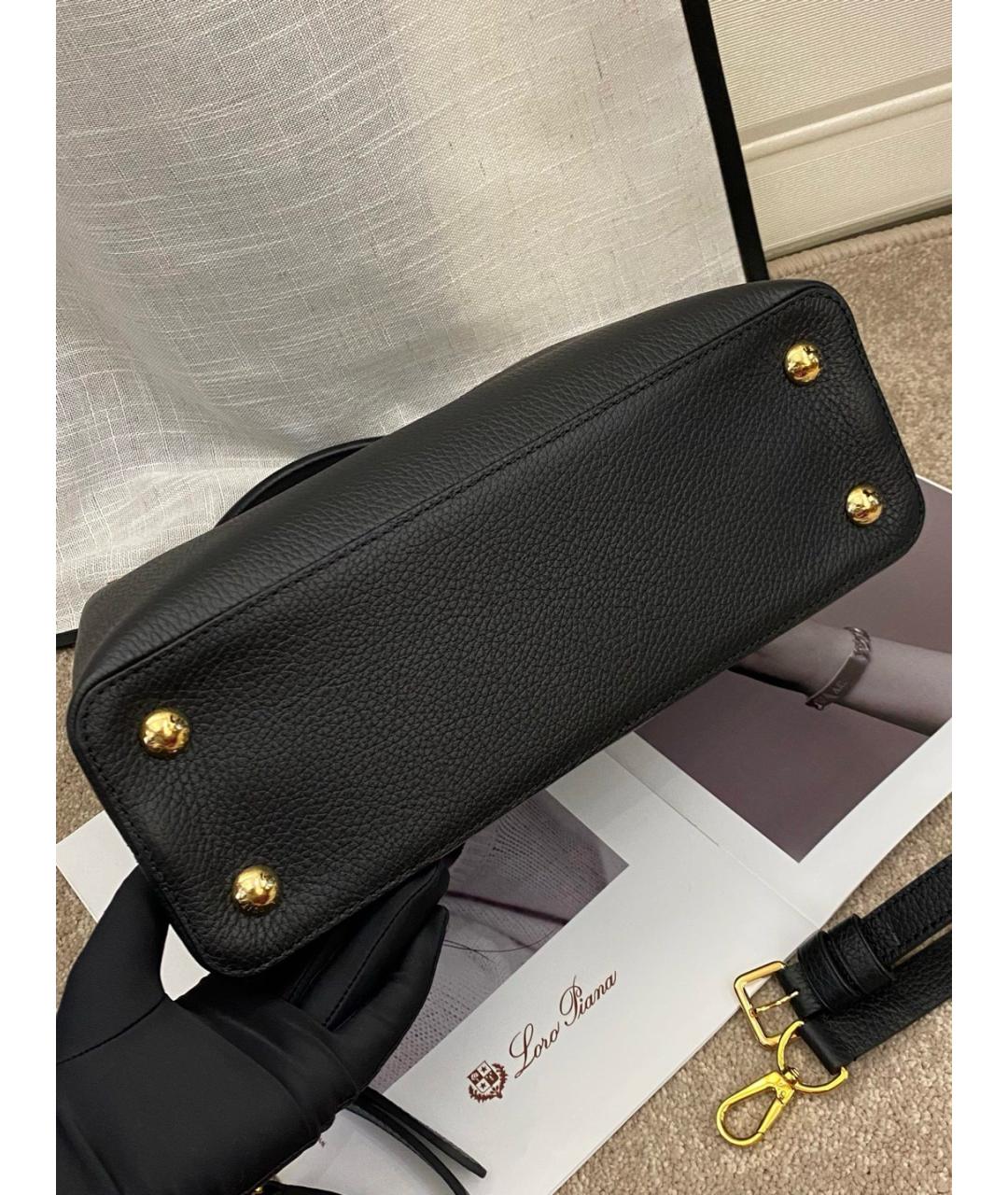 LOUIS VUITTON Черная кожаная сумка с короткими ручками, фото 4