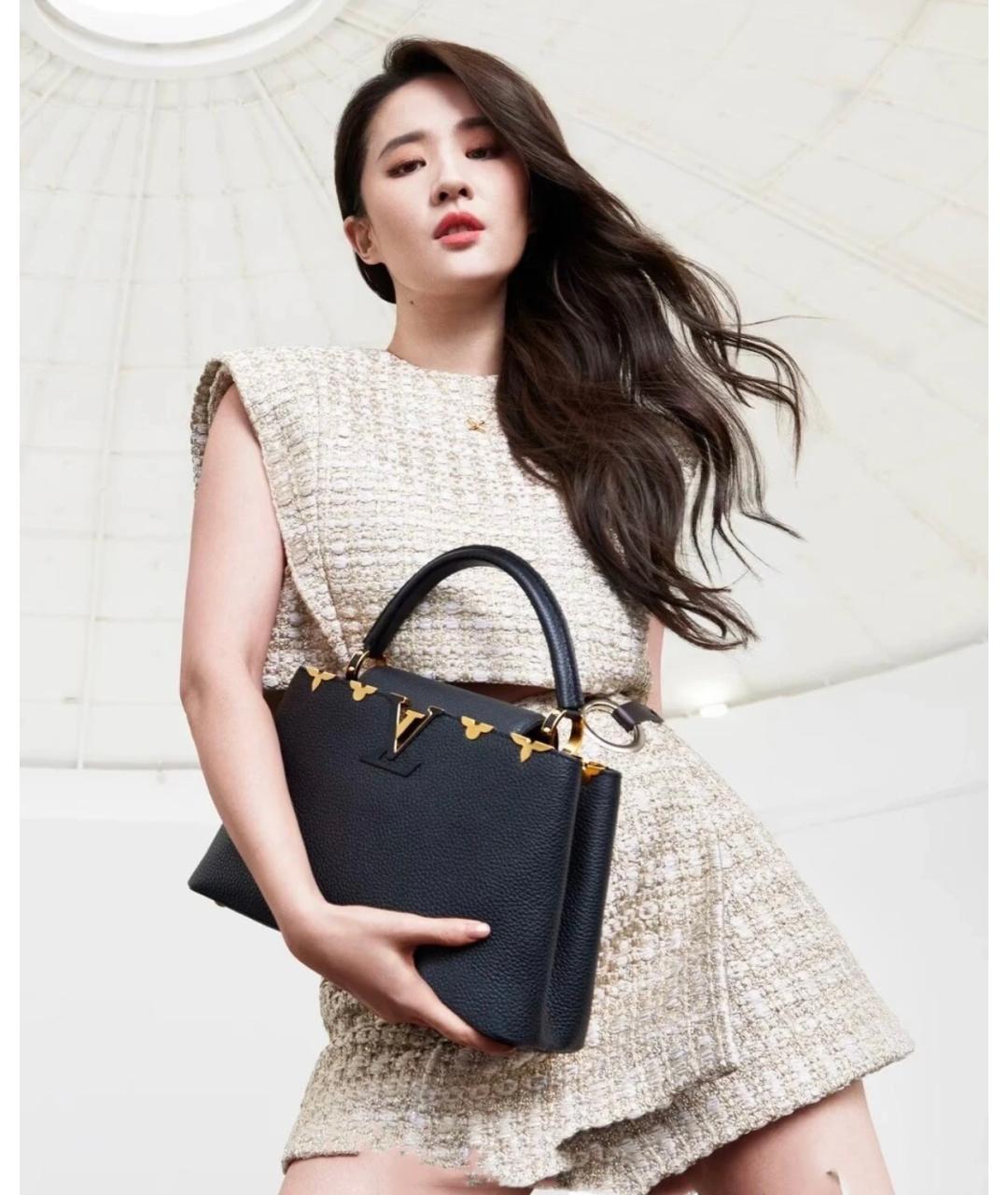 LOUIS VUITTON Черная кожаная сумка с короткими ручками, фото 6