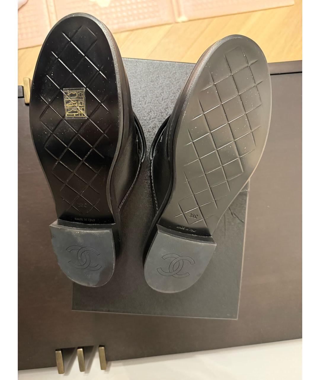 CHANEL Черные кожаные мюли, фото 6