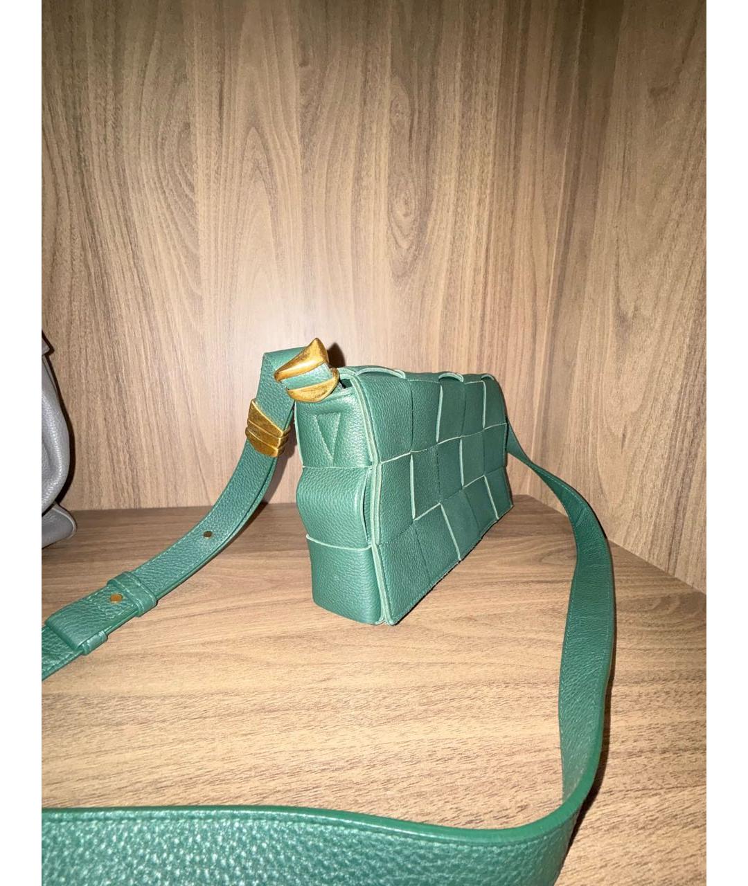 BOTTEGA VENETA Зеленая кожаная сумка через плечо, фото 2