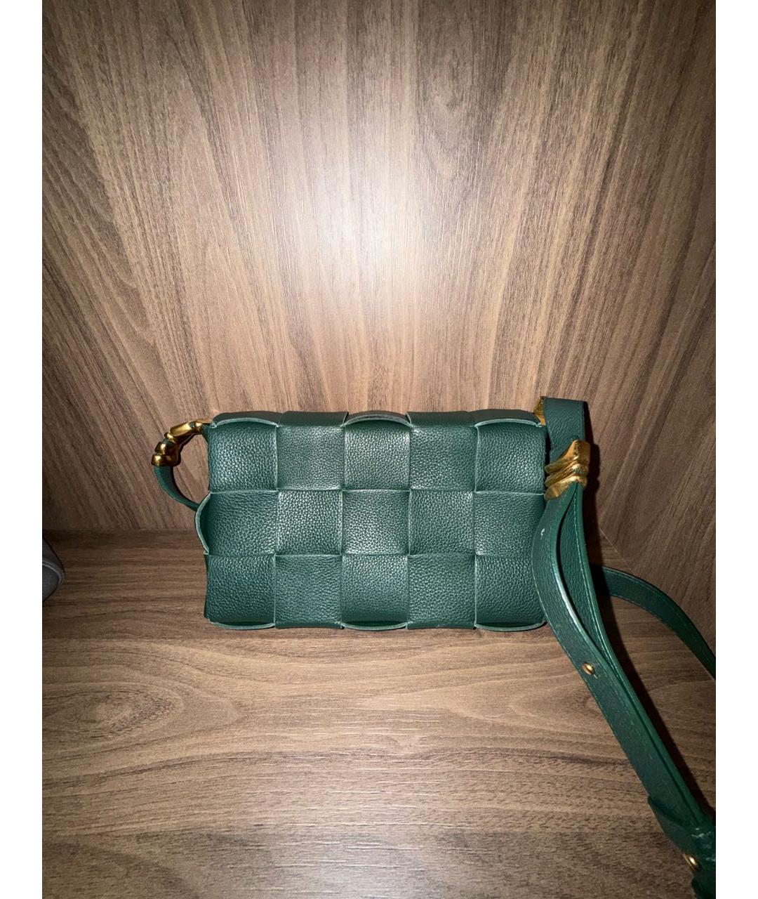 BOTTEGA VENETA Зеленая кожаная сумка через плечо, фото 3