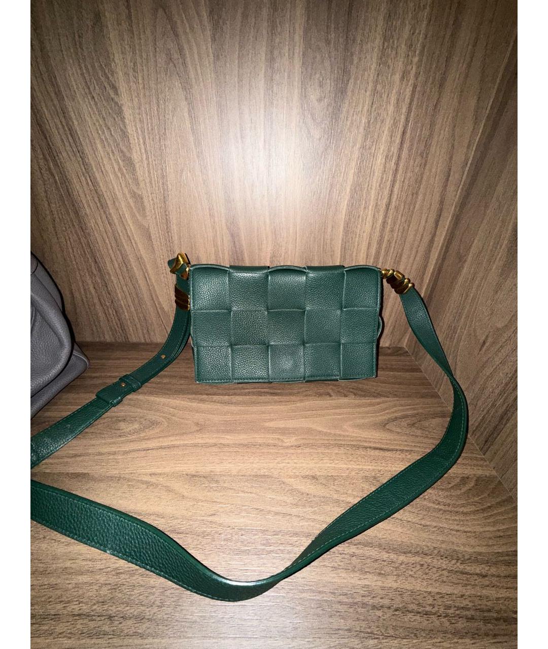 BOTTEGA VENETA Зеленая кожаная сумка через плечо, фото 5