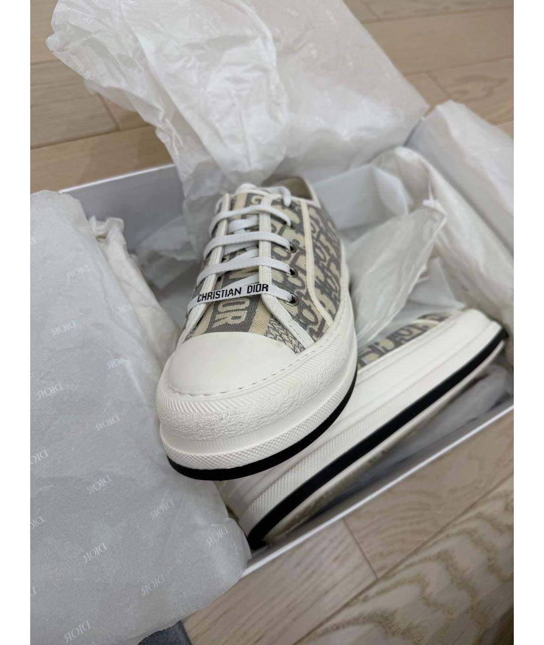 CHRISTIAN DIOR Серые текстильные кеды, фото 5