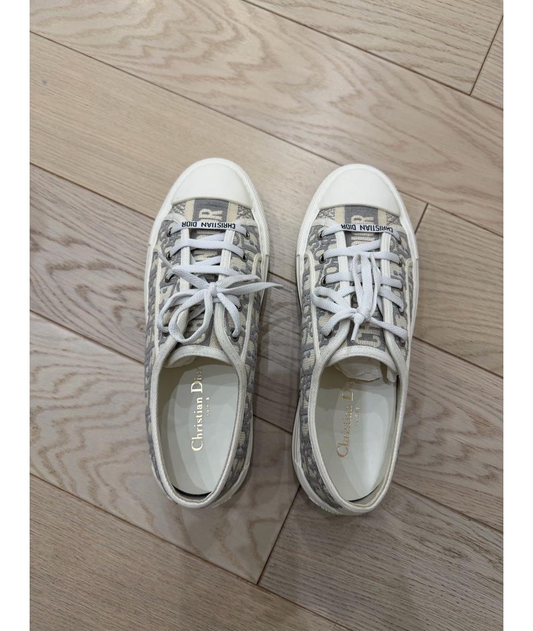 CHRISTIAN DIOR Серые текстильные кеды, фото 3