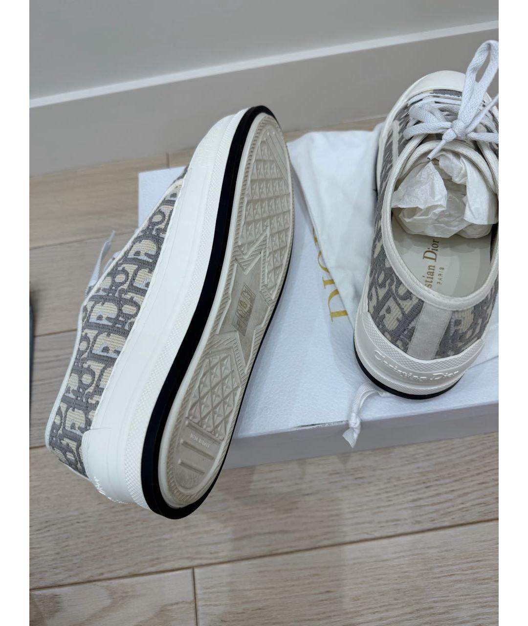 CHRISTIAN DIOR Серые текстильные кеды, фото 6