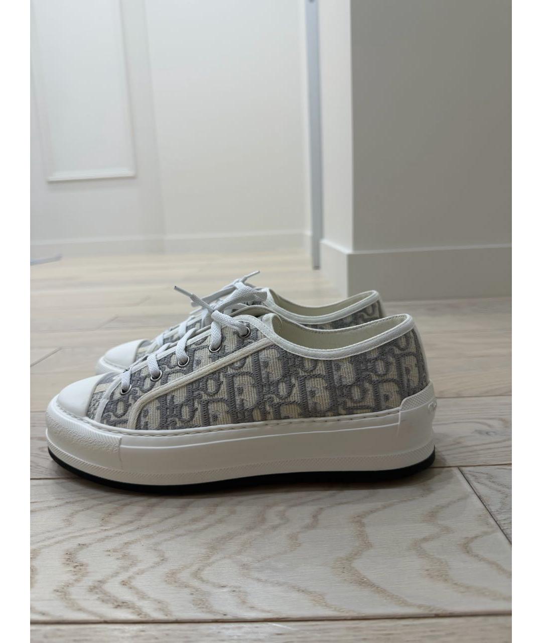 CHRISTIAN DIOR Серые текстильные кеды, фото 7