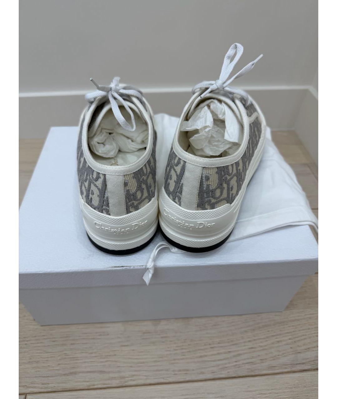 CHRISTIAN DIOR Серые текстильные кеды, фото 4