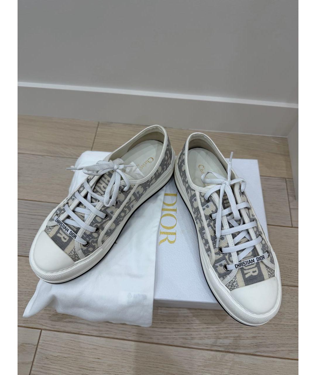 CHRISTIAN DIOR Серые текстильные кеды, фото 2