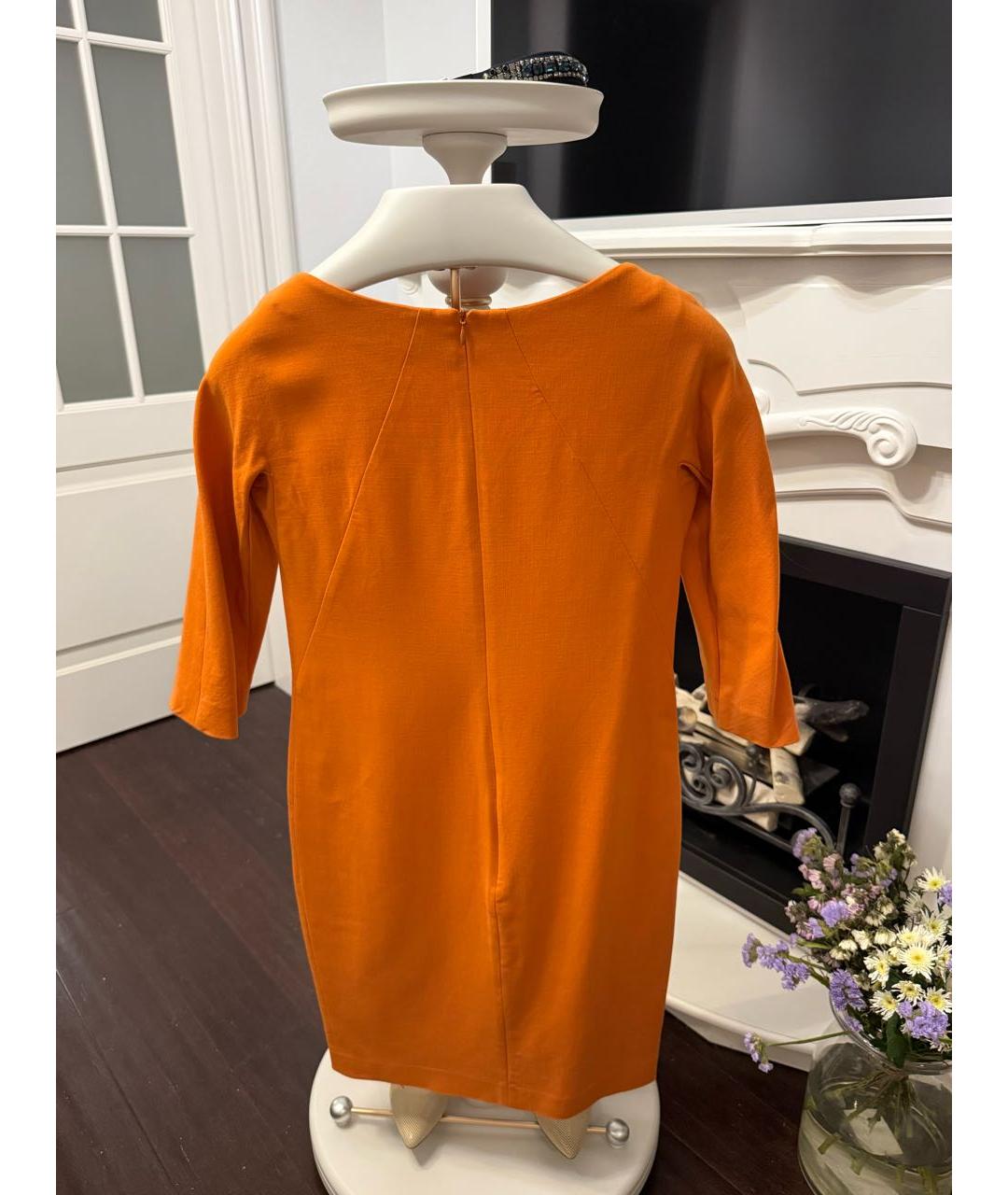 MAX MARA Оранжевое шерстяное повседневное платье, фото 3