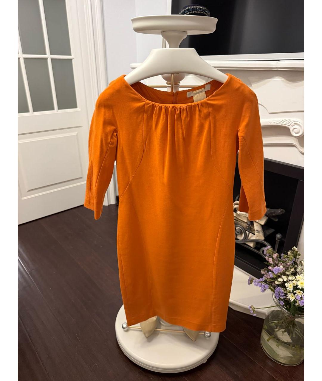 MAX MARA Оранжевое шерстяное повседневное платье, фото 4