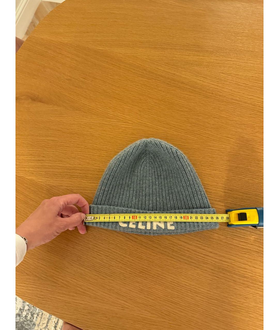 CELINE Голубая кашемировая шапка, фото 6