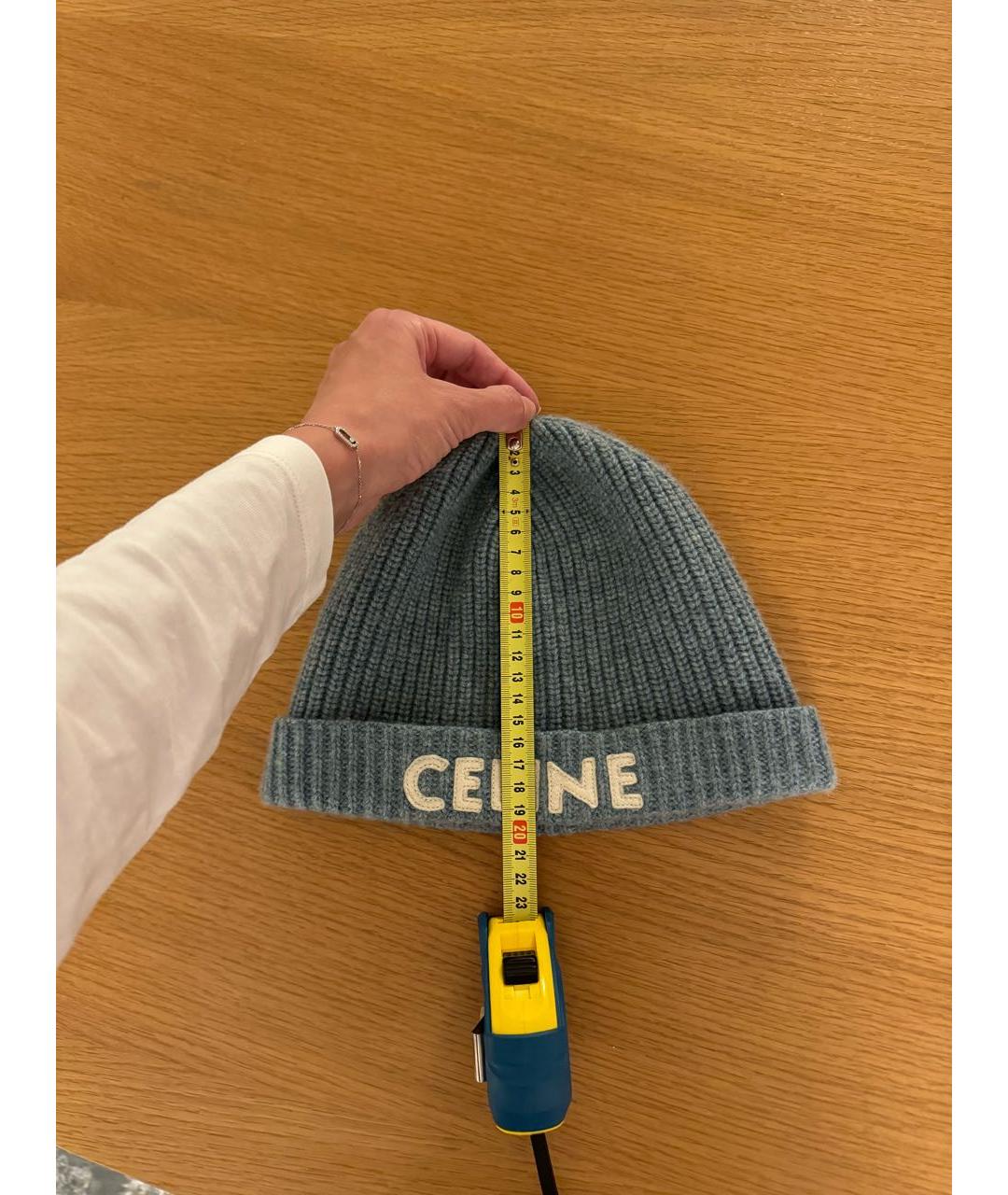 CELINE Голубая кашемировая шапка, фото 5