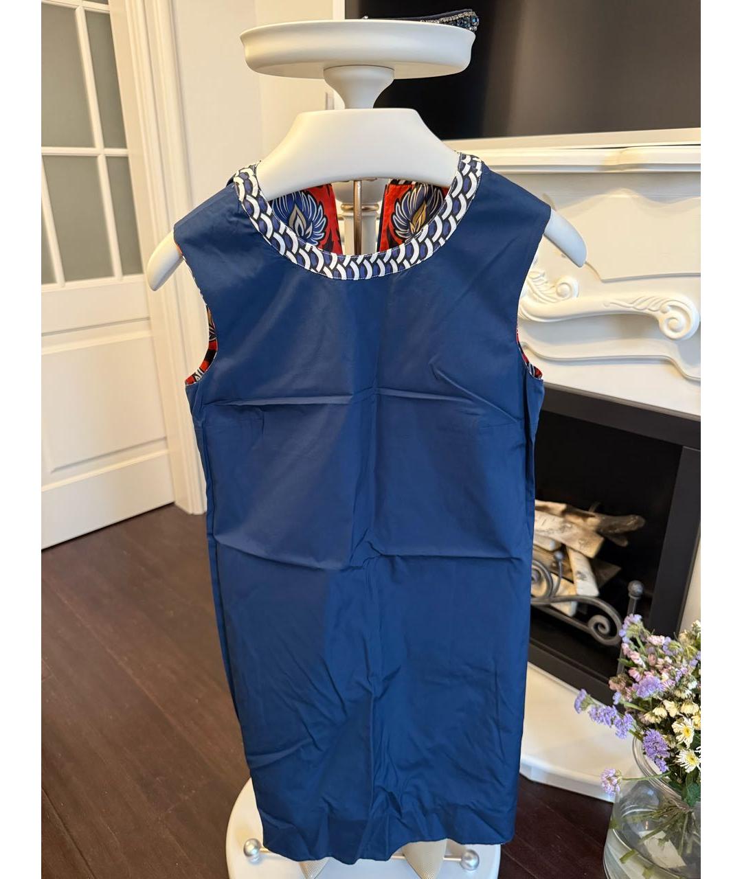 'S MAX MARA Синее хлопковое платье, фото 4